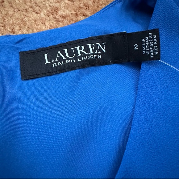 Lauren Ralph Lauren Georgette Ruffle Trimmed Tiered Lined Shift Dress Size 2 NEW - Picture 4 of 8